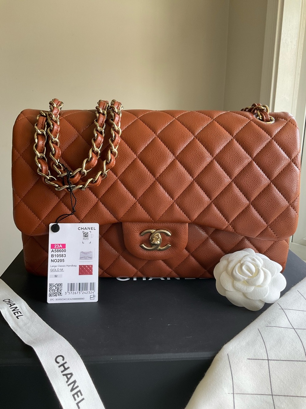 Chanel Brown Caviar Jumbo Flap